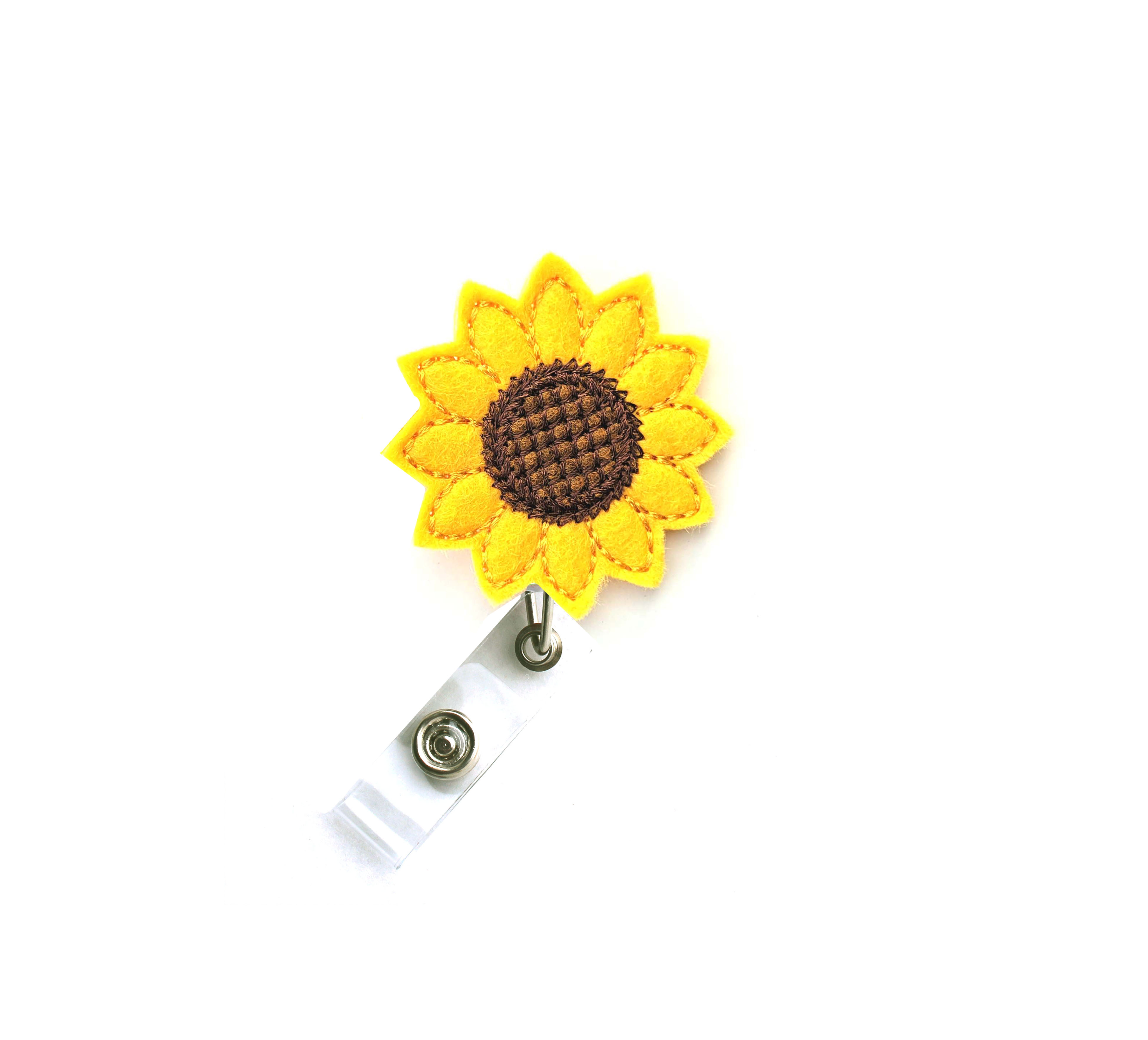 Sunflower Badge Reel , Nurse Badge Reel, Sunflower Badge Holder